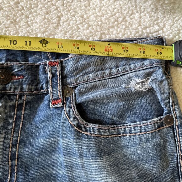 True Religion Men's Ricky Relaxed Straight Jeans Size 40 DistressedRed Stitching - Picture 8 of 11